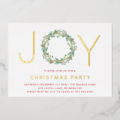 Eenvoudige Vreugde Krans Elegant Kerstfeest Folie Uitnodiging (Voorkant)
