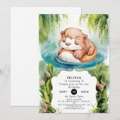 Eenvoudige vreugdevolle Otter Verjaardag Kaart (Voorkant / Achterkant)