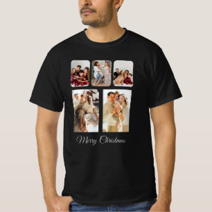 Eenvoudige vrolijke kerst foto collage t-shirt