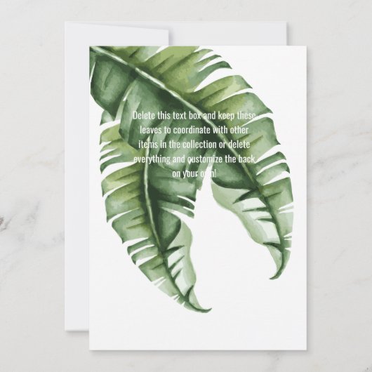 Eenvoudige vrouwelijke tropische Afstuderen aankon Kaart (Achterkant)