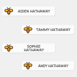 Eenvoudige waslabels voor honingbijen Witte Kinder Kinderlabels
