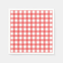 Eenvoudige watermeloen gingham papieren servetten