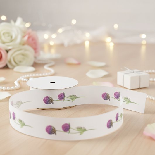 Eenvoudige Waterverf Amaranth Thistle Flower Weddi Lint