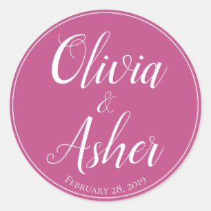 Eenvoudige Waterverf Amaranth Thistle Flower Weddi Ronde Sticker