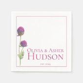 Eenvoudige Waterverf Amaranth Thistle Reception Servetten (Voorkant)
