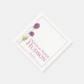 Eenvoudige Waterverf Amaranth Thistle Reception Servetten (Hoek)