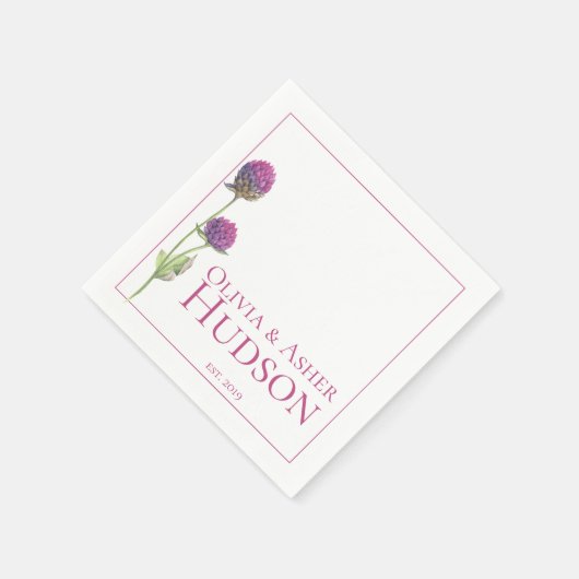 Eenvoudige Waterverf Amaranth Thistle Reception Servetten (Hoek)