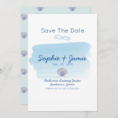 Eenvoudige Waterverf Beach Wedding Save the Date (Voorkant / Achterkant)