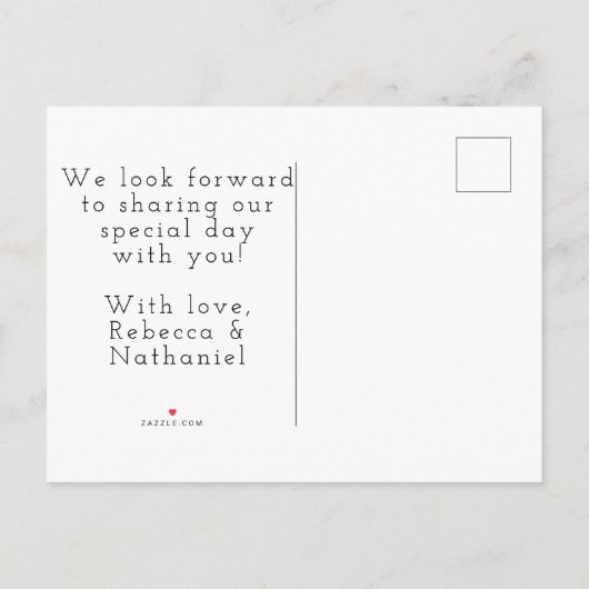 Eenvoudige Waterverf Bewaar de datum Kalender Hart Aankondigingskaart (Achterkant)