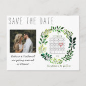 Eenvoudige Waterverf Bewaar de datum Kalender Hart Aankondigingskaart (Voorkant)