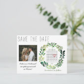 Eenvoudige Waterverf Bewaar de datum Kalender Hart Aankondigingskaart (Staand voorkant)