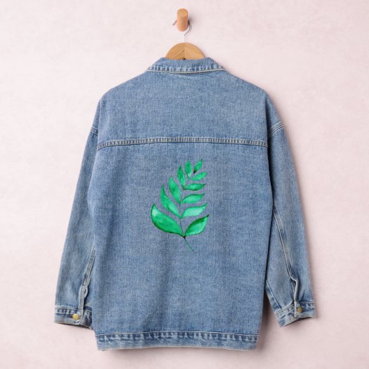 Eenvoudige waterverf bijkantoren - groen denim jacket (Hangar)