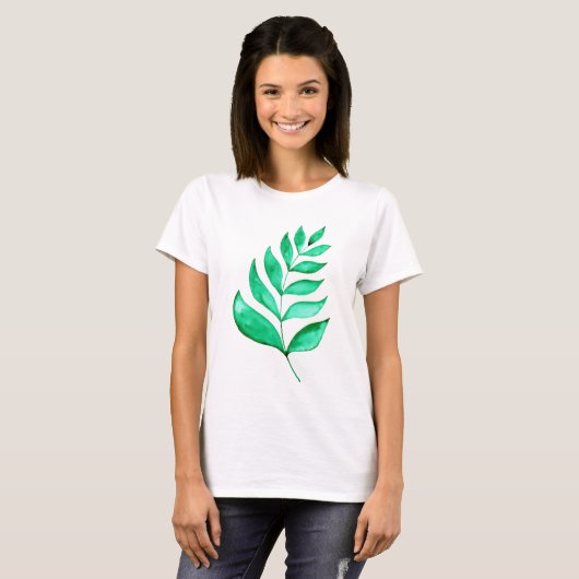 Eenvoudige waterverf bijkantoren - groen t-shirt (Voorkant volledig)