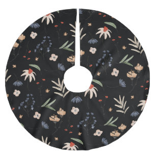 Eenvoudige waterverf bloemen 1 kerstboom rok