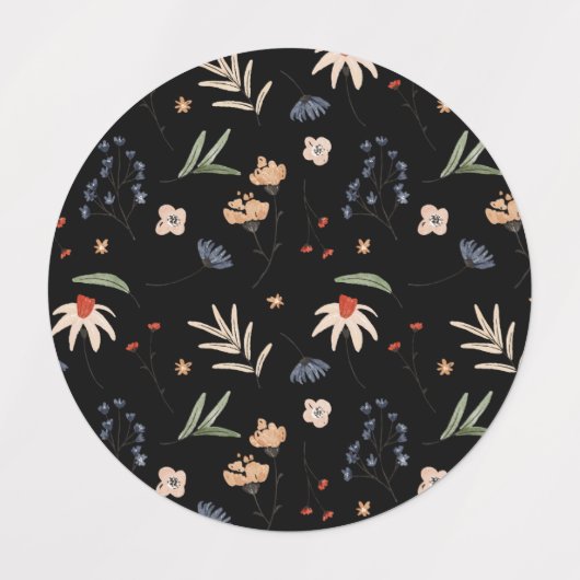 Eenvoudige waterverf bloemen 1 labels (Design 1)