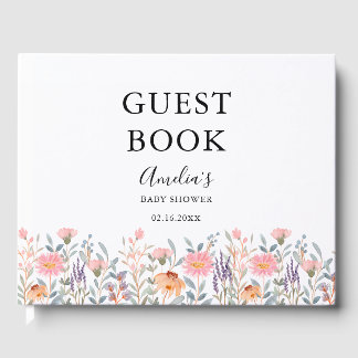 Eenvoudige Waterverf Bloemenkinderfeestje Gastenboek