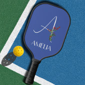 Eenvoudige waterverf bloemletter A Pickleball Paddle