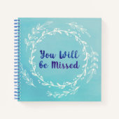 Eenvoudige Waterverf Blue Retirement Party Gastenb Notitieboek (Voorkant)