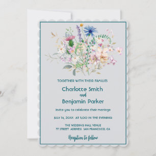 Eenvoudige waterverf boeket wilde bloemen flora br save the date