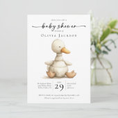 Eenvoudige Waterverf Boerderij eend Baby shower Kaart (Staand voorkant)