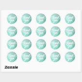 Eenvoudige waterverf cirkel Dank u script Ronde Sticker (Vel)