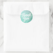 Eenvoudige waterverf cirkel Dank u script Ronde Sticker (Tas)