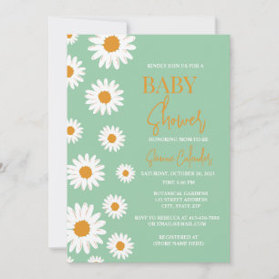 Eenvoudige Waterverf Daisy Baby shower Invitation Kaart