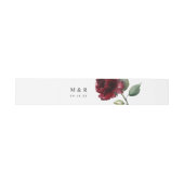 Eenvoudige Waterverf Deep Red Flower Monogram Uitnodigingen Wikkel (Vlak)