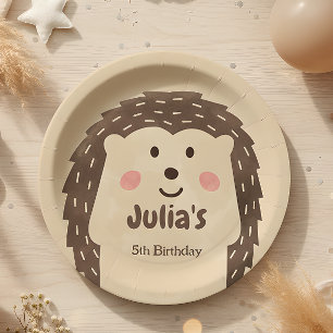 Eenvoudige waterverf Egel Birthday Papieren Bordje
