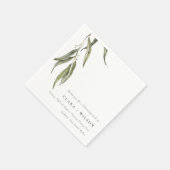 Eenvoudige Waterverf eucalyptus botanische bruilof Servet (Hoek)