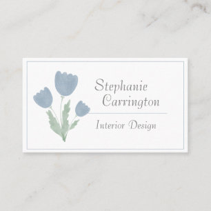 Eenvoudige Waterverf Floral Jouw naam Typografie Visitekaartje