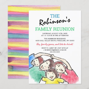 Eenvoudige Waterverf gezinshereniging Kaart