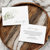 Eenvoudige Waterverf Greenery Funeral Hartelijk da Bedankkaart