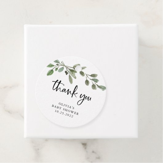 Eenvoudige Waterverf Groen | Bedankt Baby Shower Bedankjes Labels (In situ)