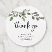 Eenvoudige Waterverf Groen | Bedankt Baby Shower Bedankjes Labels (Voorkant)
