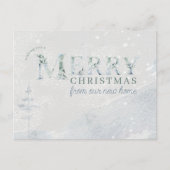 Eenvoudige Waterverf-kerstaankondiging Briefkaart (Voorkant)