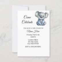 Eenvoudige Waterverf Koala Baby shower
