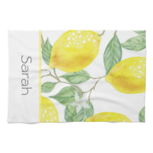 Eenvoudige Waterverf Lemon laat monogrammen achter