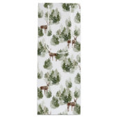 Eenvoudige Waterverf met winterbos Kerstmis Wijn Cadeautas (Voorkant)