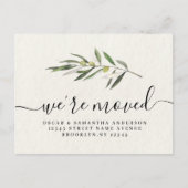 Eenvoudige waterverf olijfgroene tak aankondigingskaart (Voorkant)