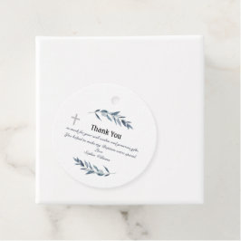 Eenvoudige waterverf olijftak Baptisme Bedankjes Labels