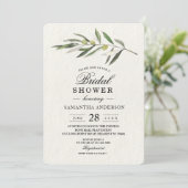 Eenvoudige Waterverf Olive Green Branch Invitation Kaart (Staand voorkant)