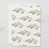 Eenvoudige Waterverf Olive Green Branch Invitation Kaart (Achterkant)