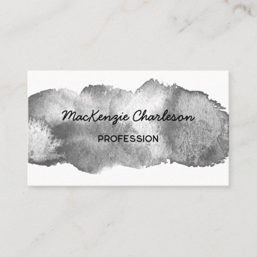 Eenvoudige Waterverf Paint Brushstroke Monotone Visitekaartje (Voorkant)