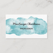 Eenvoudige Waterverf Paint Brushstroke Turquoise A Visitekaartje (Voorkant)