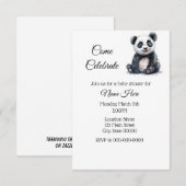 Eenvoudige Waterverf Panda Baby shower Kaart (Voorkant / Achterkant)