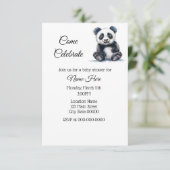 Eenvoudige Waterverf Panda Baby shower Kaart (Staand voorkant)