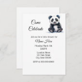 Eenvoudige Waterverf Panda Baby shower Kaart (Voorkant / Achterkant)