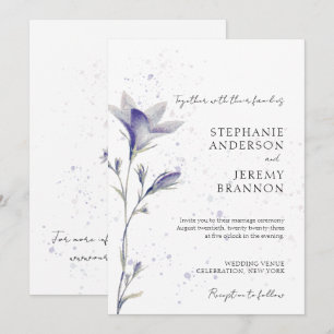 Eenvoudige Waterverf Periwinkle Flower Kaart