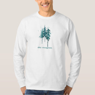 Eenvoudige Waterverf Pine Trees blijven Evergreen  T-shirt